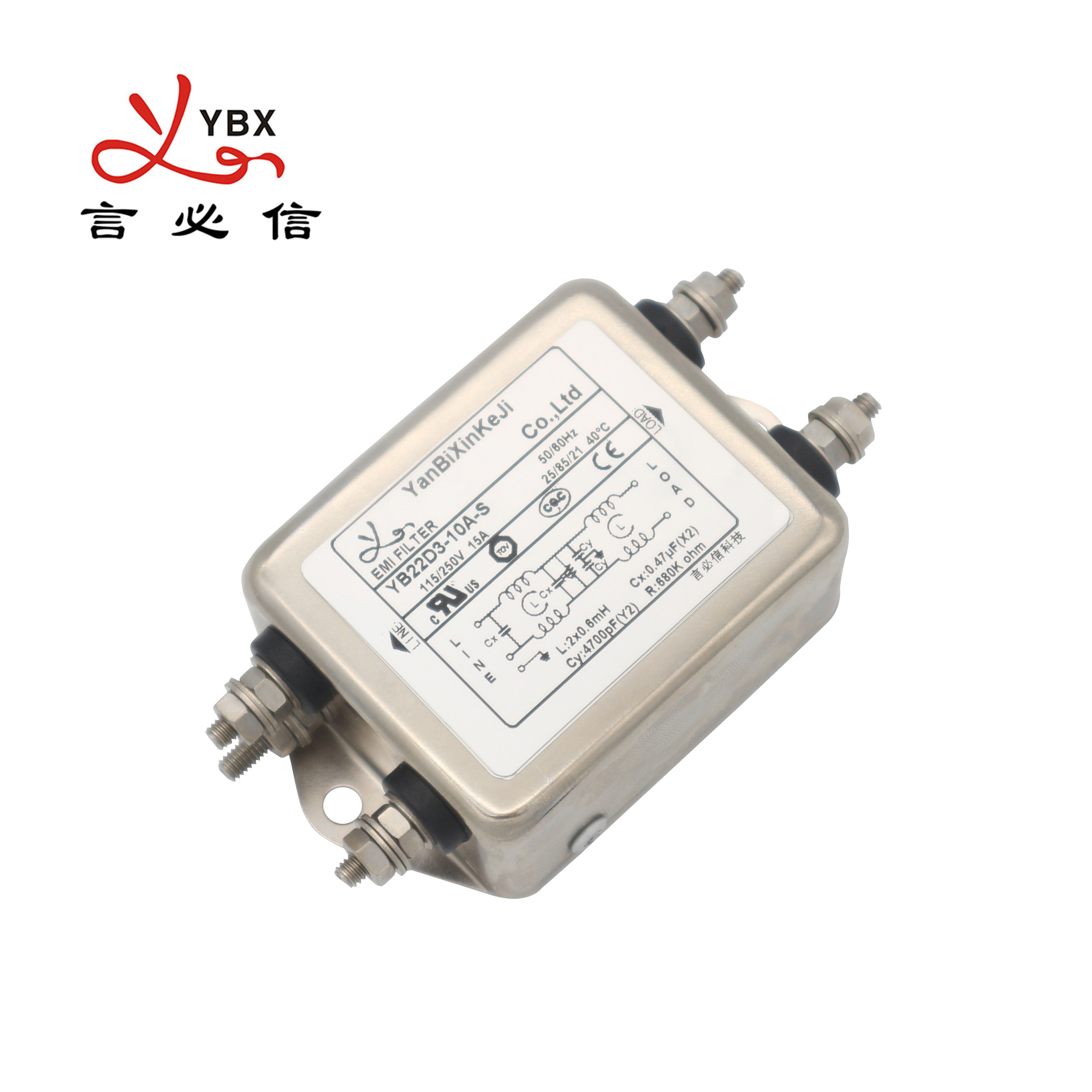 Bolt Output AC/DC Power EMI EMC Filter 1A - 10A General Purpose