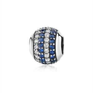 Quality Fashion White and Blue CZ 925 Sterling Silver Jewelry Making Accessories wholesale