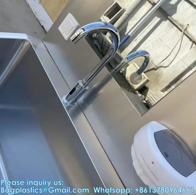 Hand Washing Sink Wash Basin With Automatic Sensor And Mirror Customized Scrub Sink Induction Pedal Operated