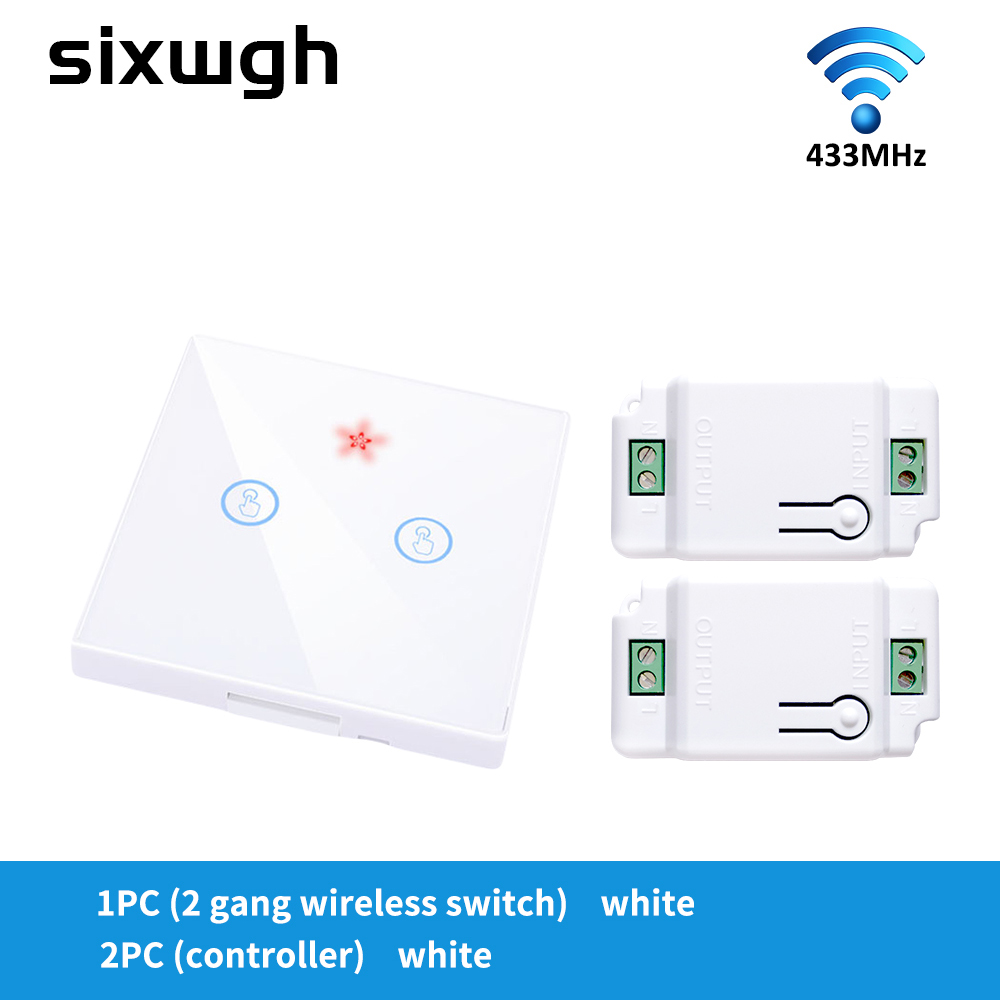 RF433 Wireless Remote Control Switch Crystal Glass Panel Touch Switch with 10A breaker refit old version circuit
