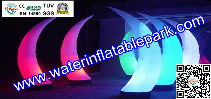 Decorative Inflatable Tusk With Garden Color Changing LED