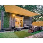 Galvanized Steel Square Tube Structure 20ft Prefabricated Wooden House for Hotel