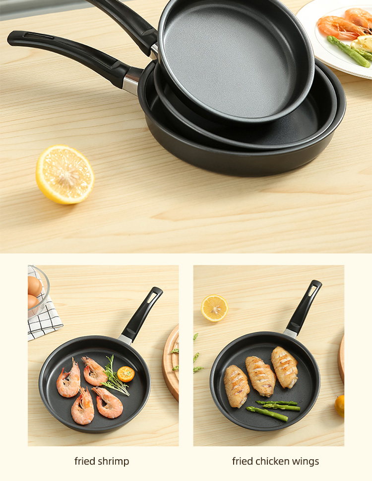 Factory Wholesale Black Steak Pan Cookware Iron Frypan Non Stick With Bakelite Handle
