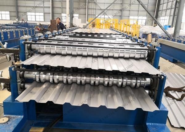 50hz 7500mm Metal Roofing Double Layer Roll Forming Machine / Equipment