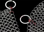 Stainless Steel Square Shape Chain Mail Cast Iron Scrubber