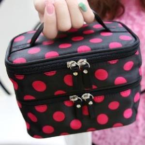 Quality Double high-capacity zipper makeup bag lady's handbag wholesale