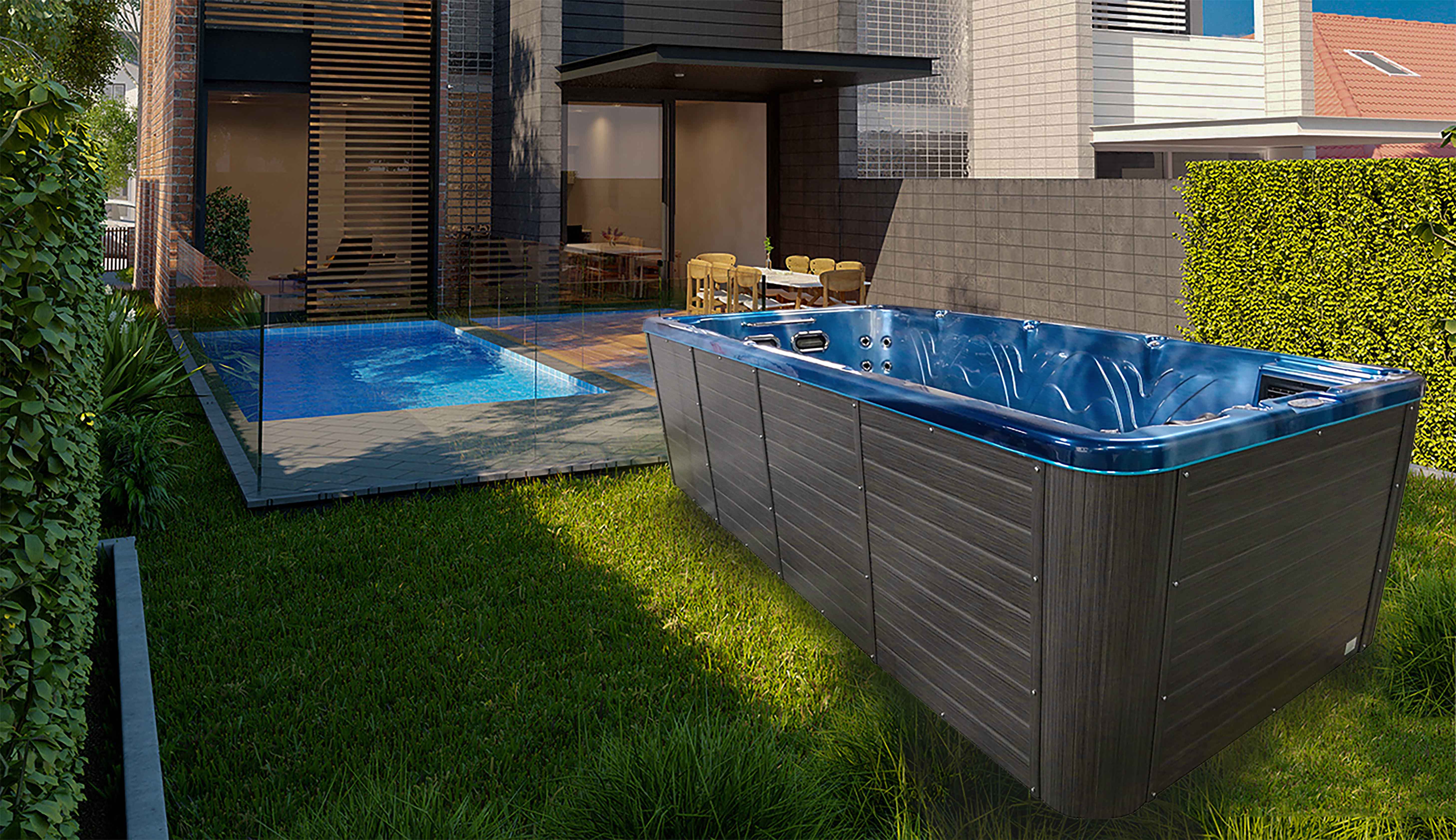 Acrylic Outdoor Bathtub Air Jets Massage Hot Tubs Waterfall Spa Whirlpool