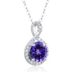 Amethyst Slide Necklace，Amethyst Slide Necklace (14k White Gold, 19x19mm