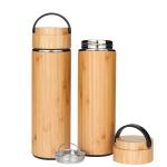 Eco Friendly 40 Oz Insulated Stainless Steel Water Bottles Bamboo Outside With