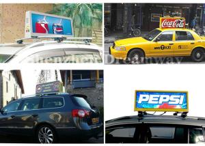 Quality Wireless 4G Wifi Taxi LED Display P5 Double Sided Screen Cab Roof Signs SMD2727 wholesale