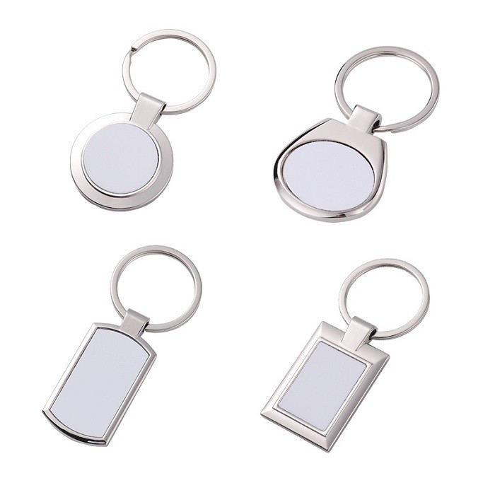 Personalized Blank Metal Sublimation Keyrings DIY Keychain Pendant For Sublimation Photo Transfer Printing