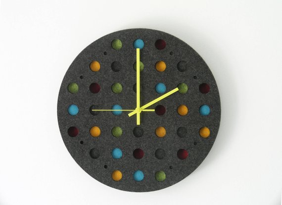 Felt Round Laser Logo Large Wall Clocks Home Decoration Products 12mm Sheet