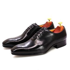 Quality Retro Vintage Mens Leather Dress Shoes , Men Leather Lace Up Brogue Shoes wholesale