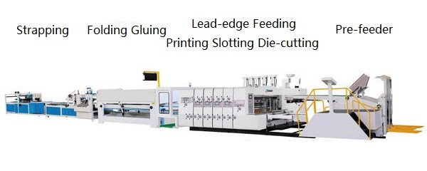 Inline PP Strapping Machine, for Automatic Folding Gluing Stitching Strapping All Inile Machine