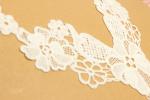 Chemical Guipure Lace Applique , Bows Embellished Wedding Lace Applique