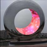 Mirror polish Large metal round ring stainless steel sculpture project,Stainless