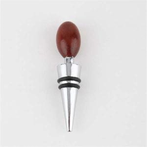 Quality Die casting zinc alloy wood ball wine accessories chrome plated wine bottle stopper wedding favor logo engrave wholesale