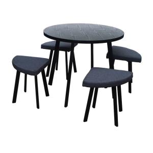Quality Customizable American Gray Black 4 Chair Dining Set Home furnishings wholesale