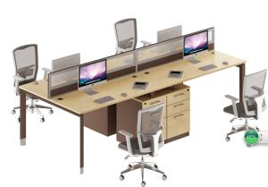 Quality modern 4 seater office glass workstation table furniture wholesale