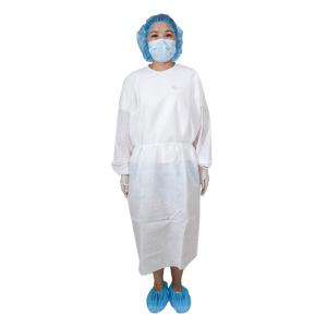 Quality White Medical Isolation Gowns Disposable With Knitted Cuff Waterproof 20-65gsm wholesale