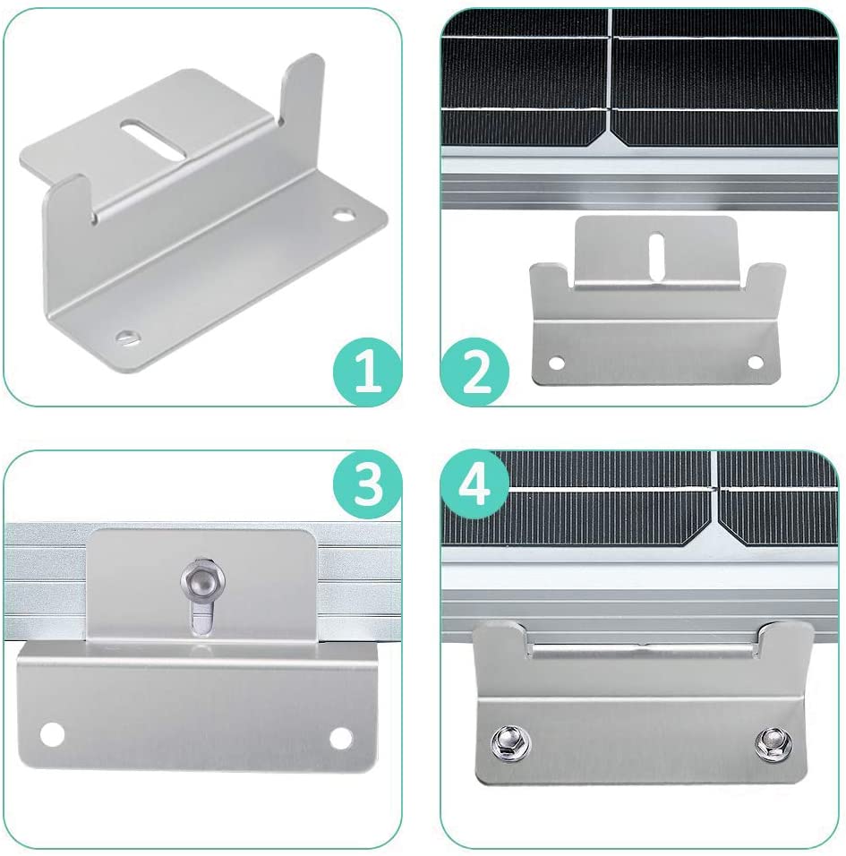 Powder Coating Solar Panels Mounting Z Brackets Mounts Kit for RV Boat Off Grid Roof