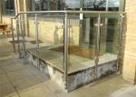 Tempered Glass Stainless Steel Glass Railing Floor - Mounted Brushed Treatment