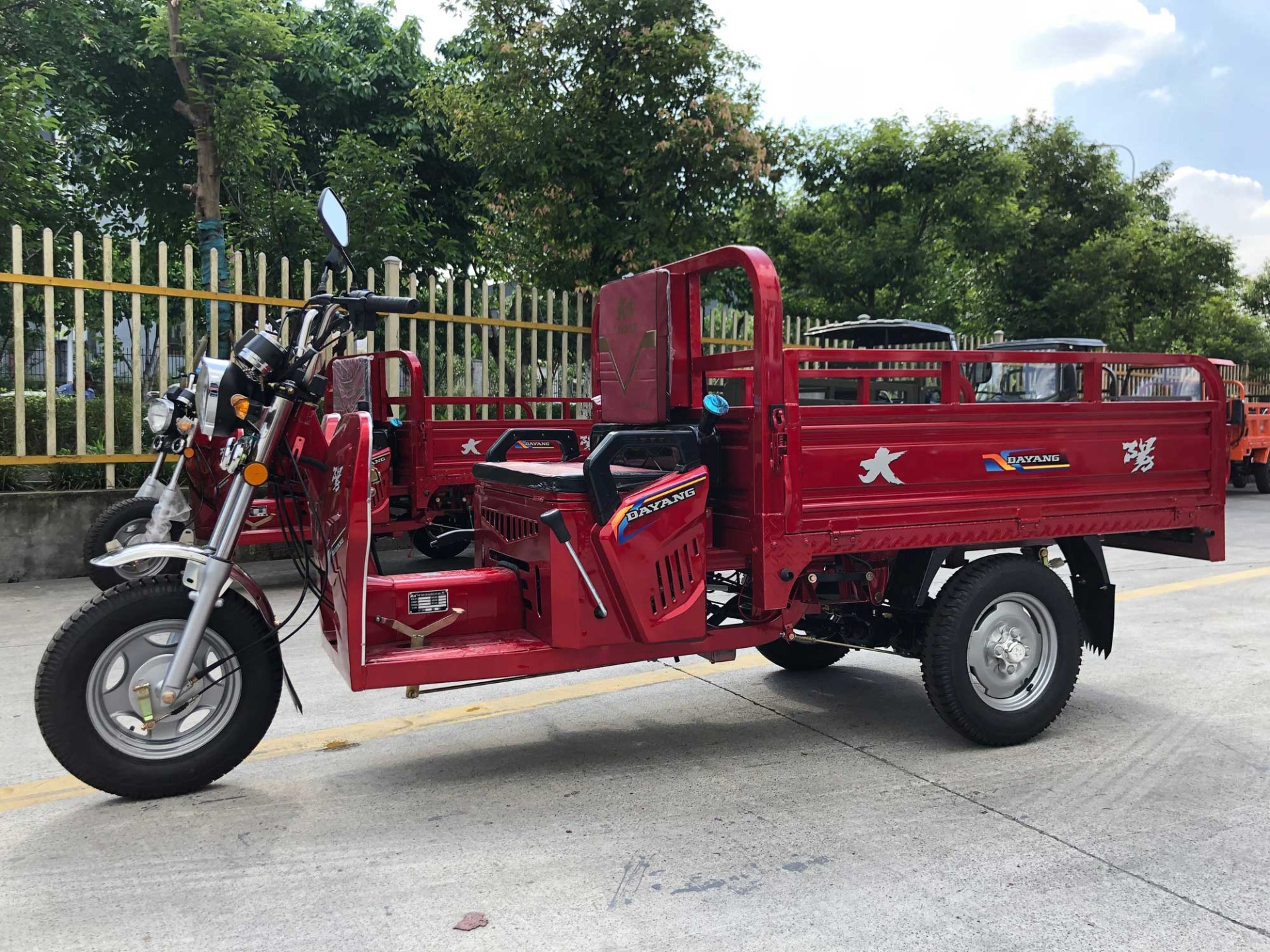 DAYANG 201-250cc Air-cooling Engine Gasoline Open Type Red Motorized Passenger Tricycle
