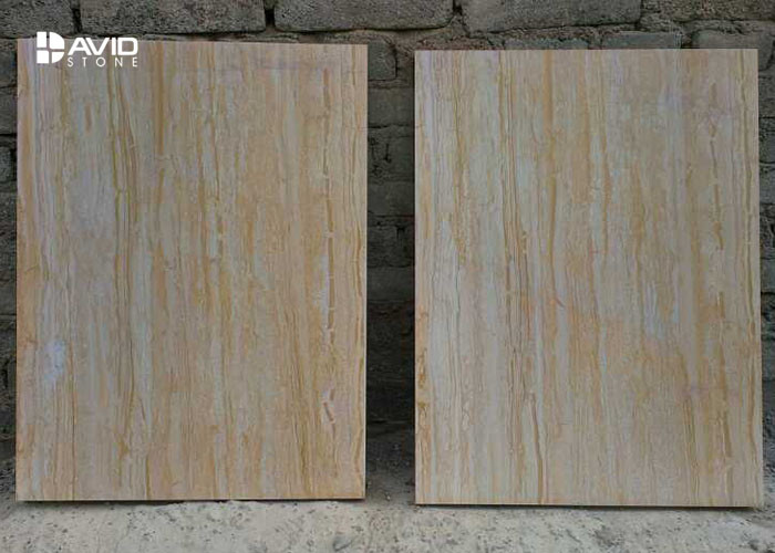 Yellow Marble MarbleNatural Stone Slabs With Wood Vein Parallel Pattern