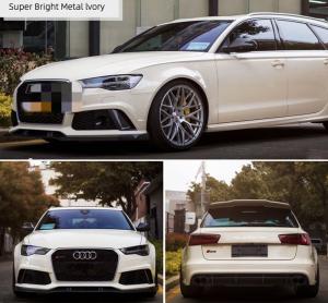 Quality PET Swipeable Metallic Ivory Gloss Car Wrap Film 4.8MIL Thickness wholesale