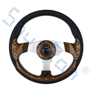 Quality Golf Cart Racing Woodgrain Steering Wheel For Club Car, EZGO, And Yamaha wholesale