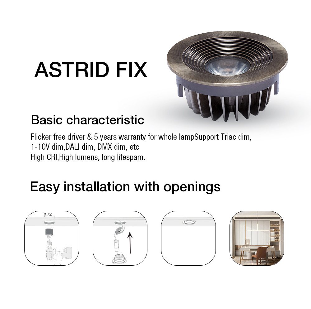 9W IP54 COB Spot Dimmable LED Downlights Trimless Anti Glare