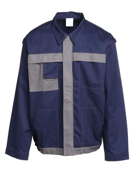 Cheap 240 GSM 65% Polyester 35% Cotton Twill 2/1 Open Line Blue Workwear Jacket for sale