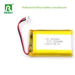 Quality Prismatic Lithium Polymer Battery Cell 803060 3.7V 1500mAh 5.55wh For Pet Locator wholesale