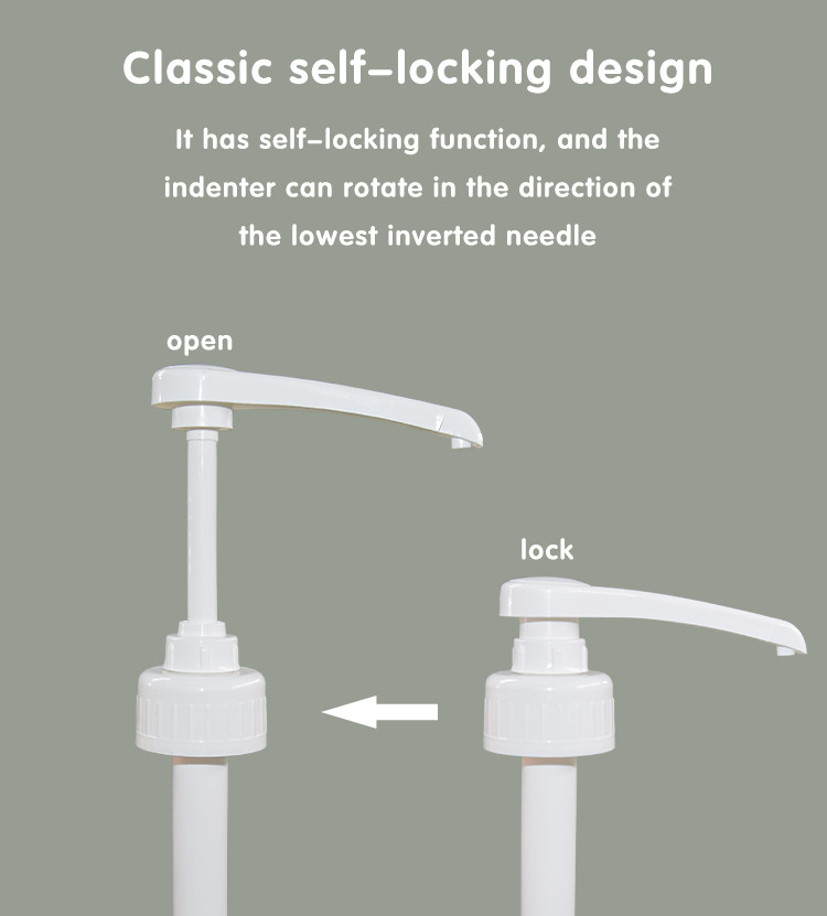 UKS10 38-410 Food Grade PP Narrow Head Syrup Bottle Pump Dispenser Color Custom