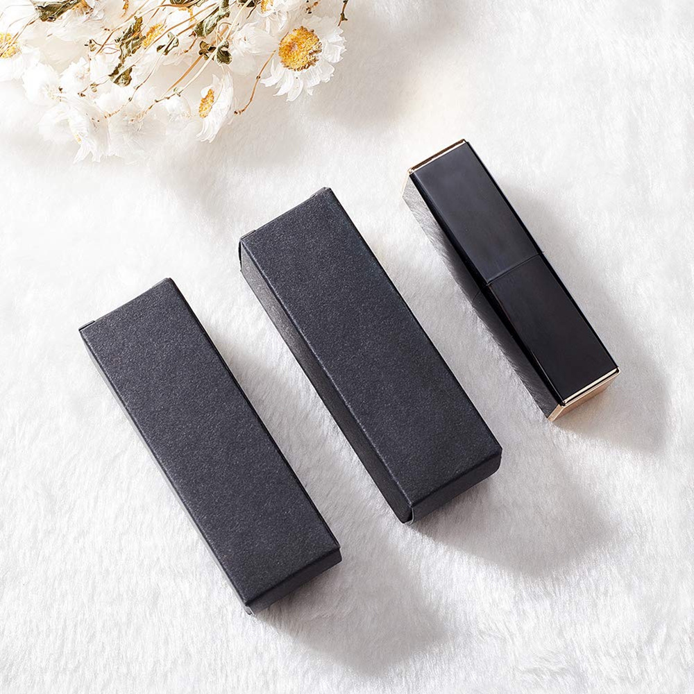 Recyclable and Eco-Friendly Black Paper Lipstick Cosmetic Perfume Kraft Cardboard Box