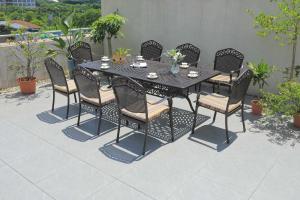 Quality Black / Cream Rattan Aluminum Outdoor Dining Set wholesale