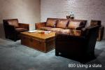 luxury antique leather sofa set furniture