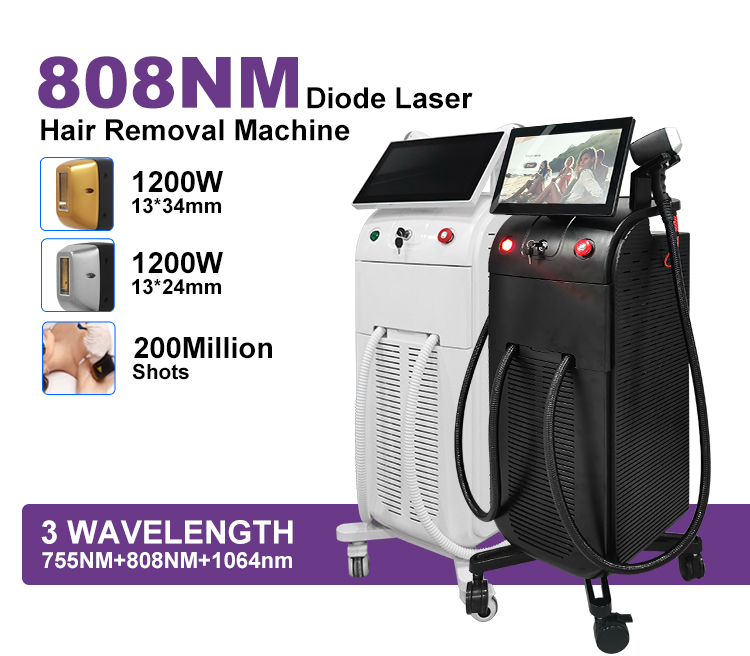 Vertical Professional Painless Lazer 808 nm Titanium Beauty Device Diode Laser Hair Removal Machine