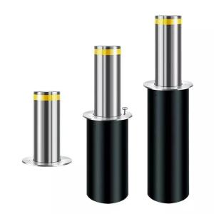 Quality 316 Stainless Steel Automatic Retractable Parking Bollards With Reflective Stripe wholesale
