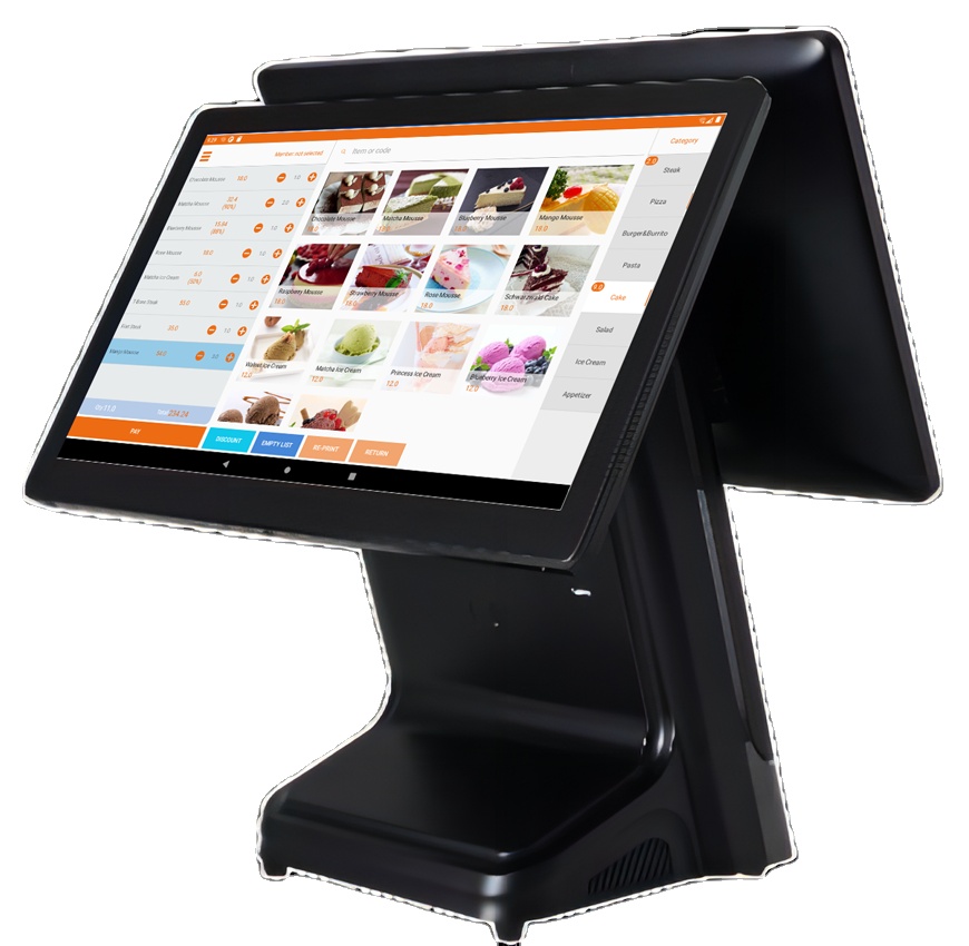 Corei3/i5 CPU Retail POS Systems with 15.6'' Main Screen and LED/VFD Customer Display