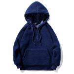 Winter Wool Cashmere Unisex Plain Hoodies Men'S Casual Hoodie