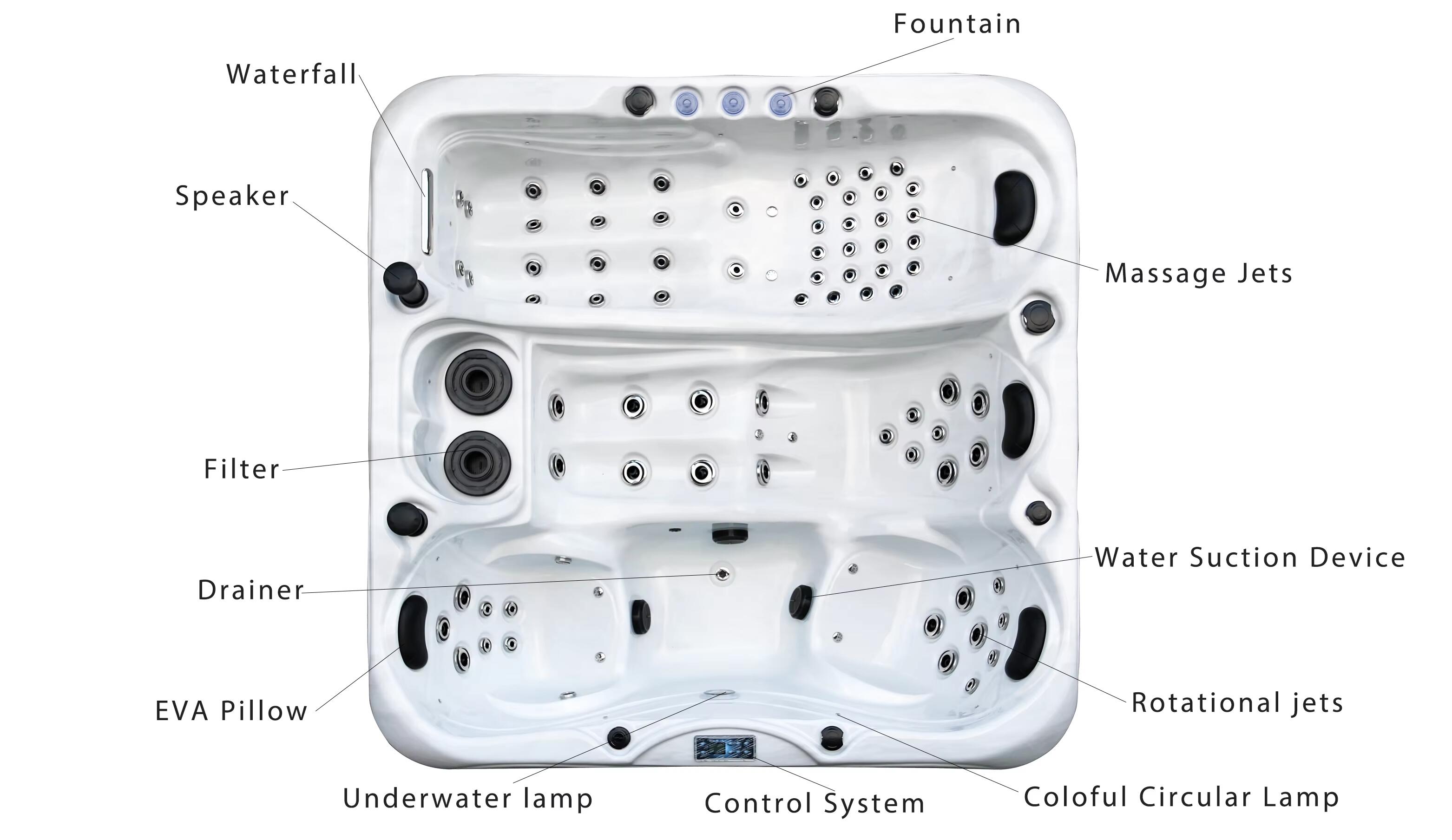 Luxury Garden 4 People Massage Hot Tub Spa For Adult Acrylic Bathtub With Bluetooth Cool Spa Hot Tub For Outdoor