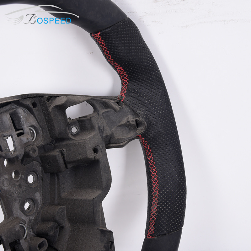 Full Leather Racing Ford Carbon Fiber Steering Wheel Plain Weave F150