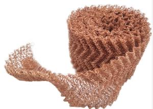 Quality 0.23mm 99.9% Copper Knitted Mesh Roll For Distillation Column Packing wholesale