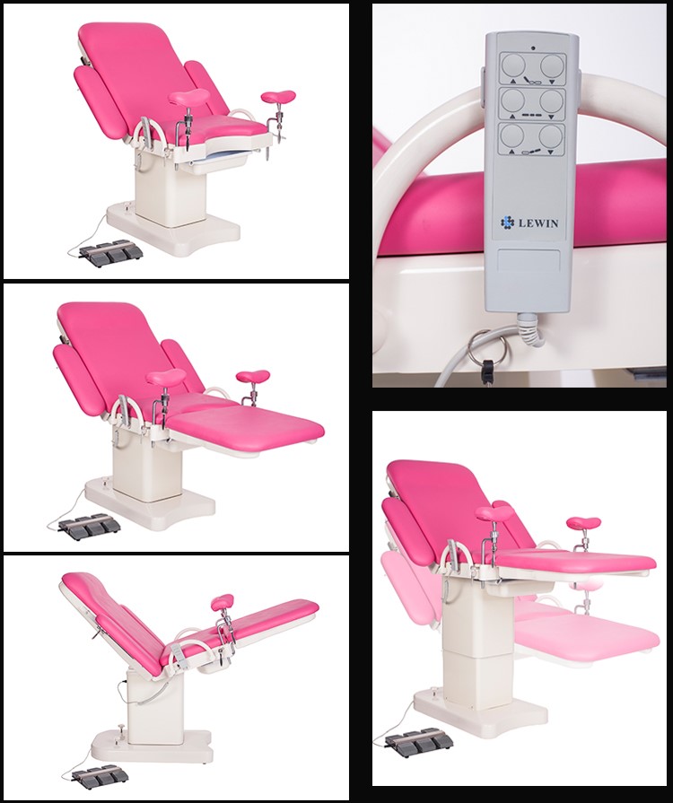 LDT100 High quality Electric Obstetric Delivery bed/Electric Parturition Bed/Pink Leather steelGynecology obsttric table