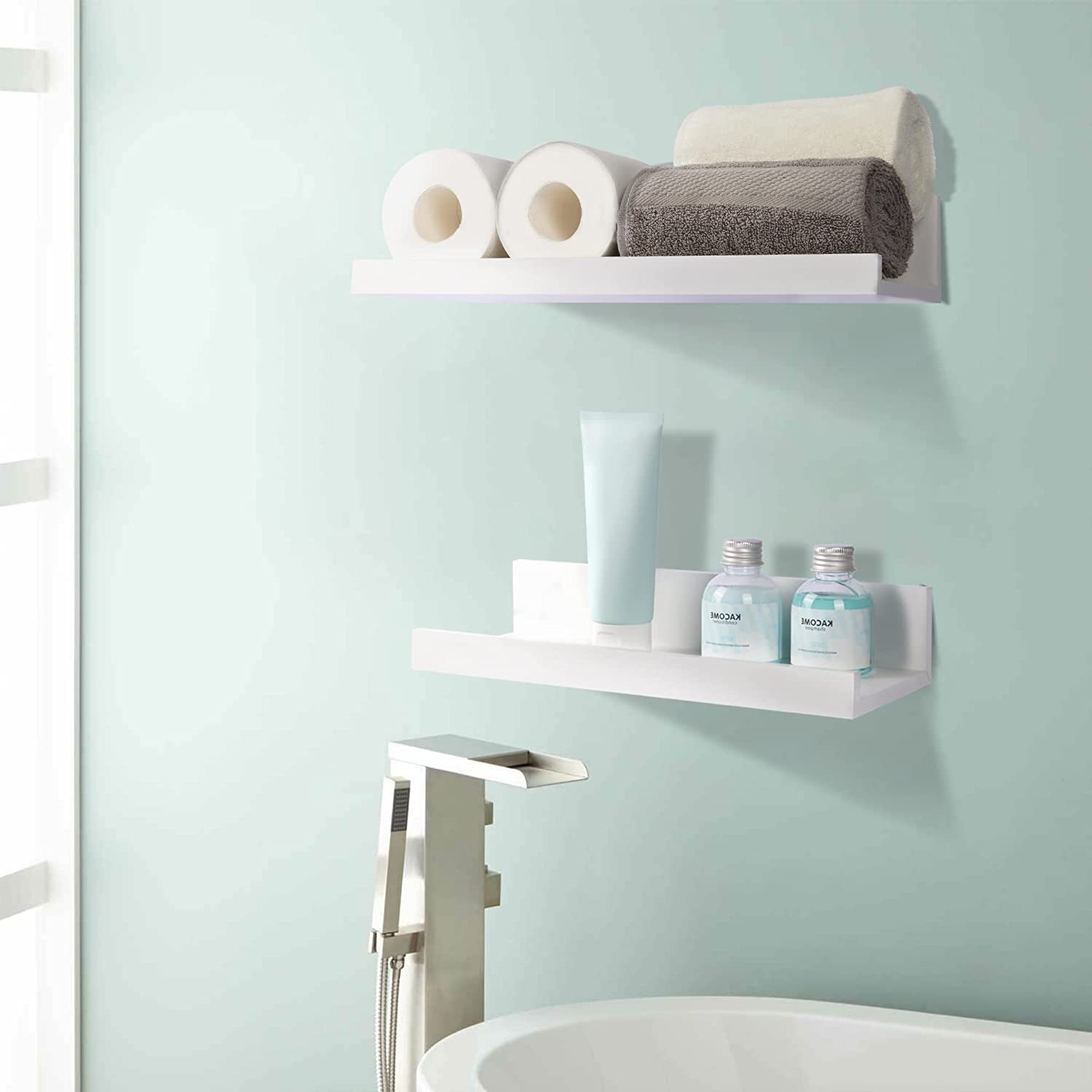 Stylish Matt Black Wall Mount Floating Metal Wall Shelf Bracket for Easy Installation