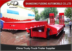 Quality Custom Low Bed Trailer Transporter , Tri Axle 80 Ton Gooseneck Low Bed Trailer wholesale