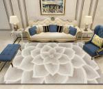 Simple Flower And Grass Crystal Velvet Living Room Floor Carpets For Sofa