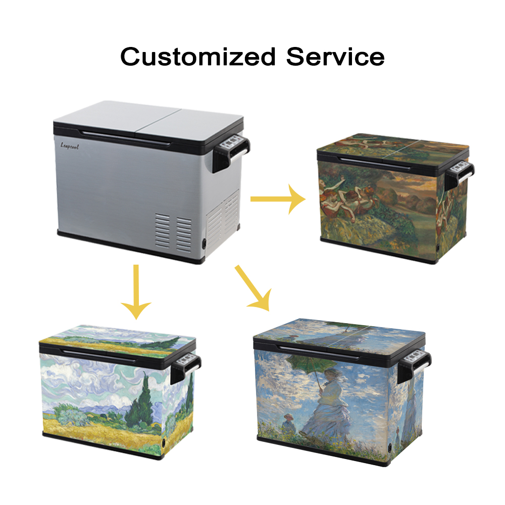 Morandi Design Style 12V/24V Beauty Car Fridge Portable Freezer for Outdoor Camping