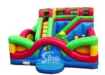 Commercial Use Outdoor Cross Rainbow Inflatable Fun City For Sale Made Of Top